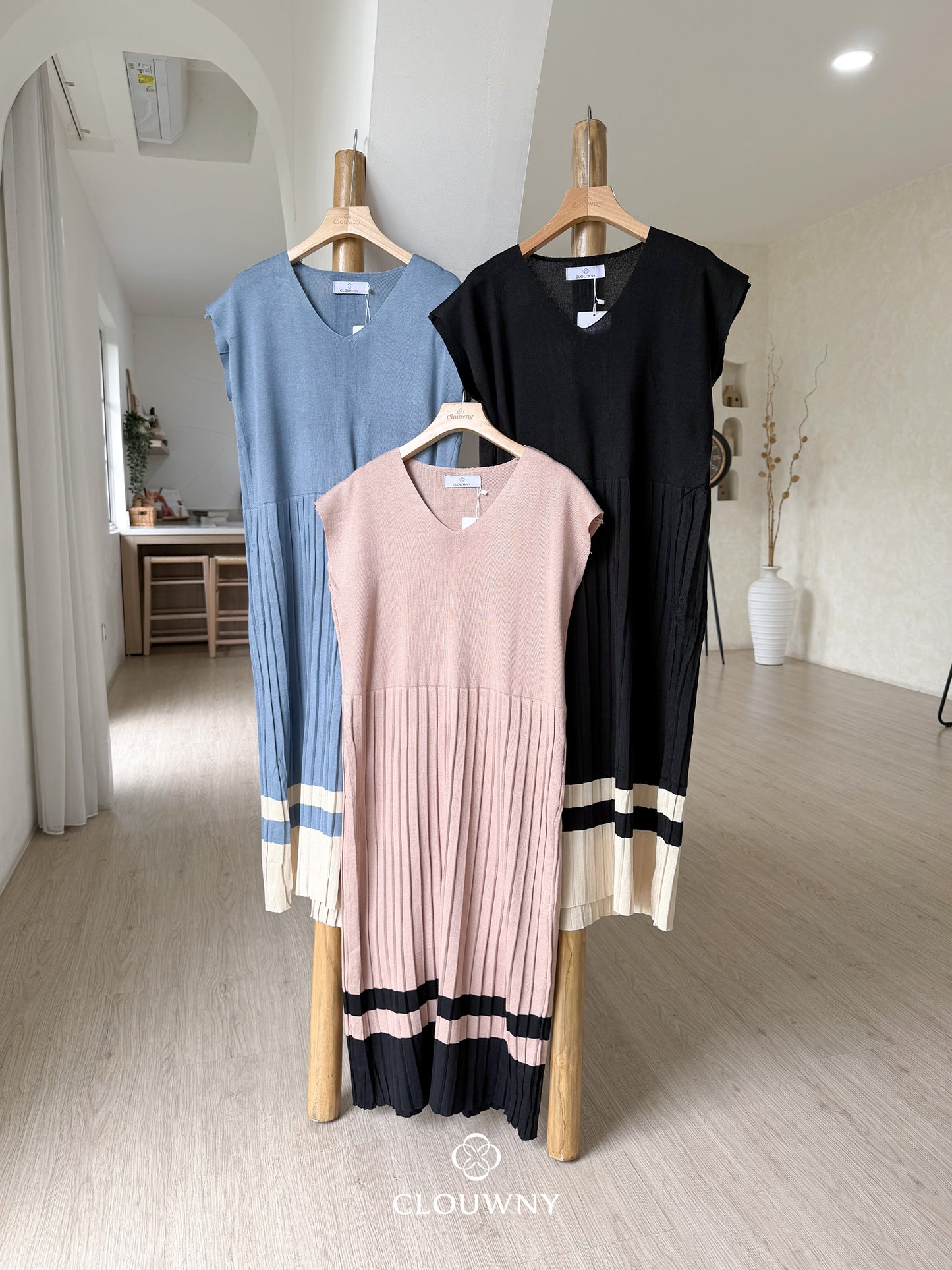 Malaya Vneck Knit Dress - Black