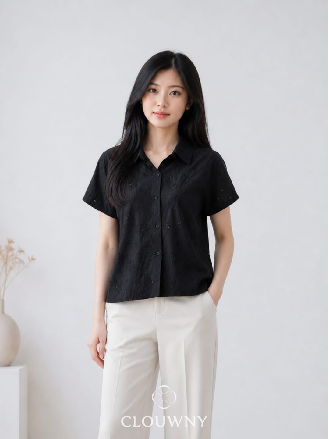 Date Lace Shirt - Black