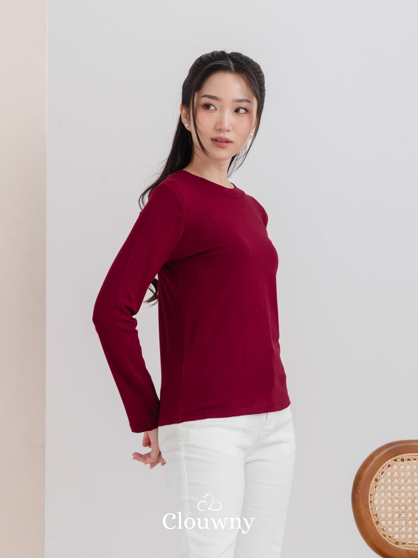 Summer Longsleeve Top - Maroon