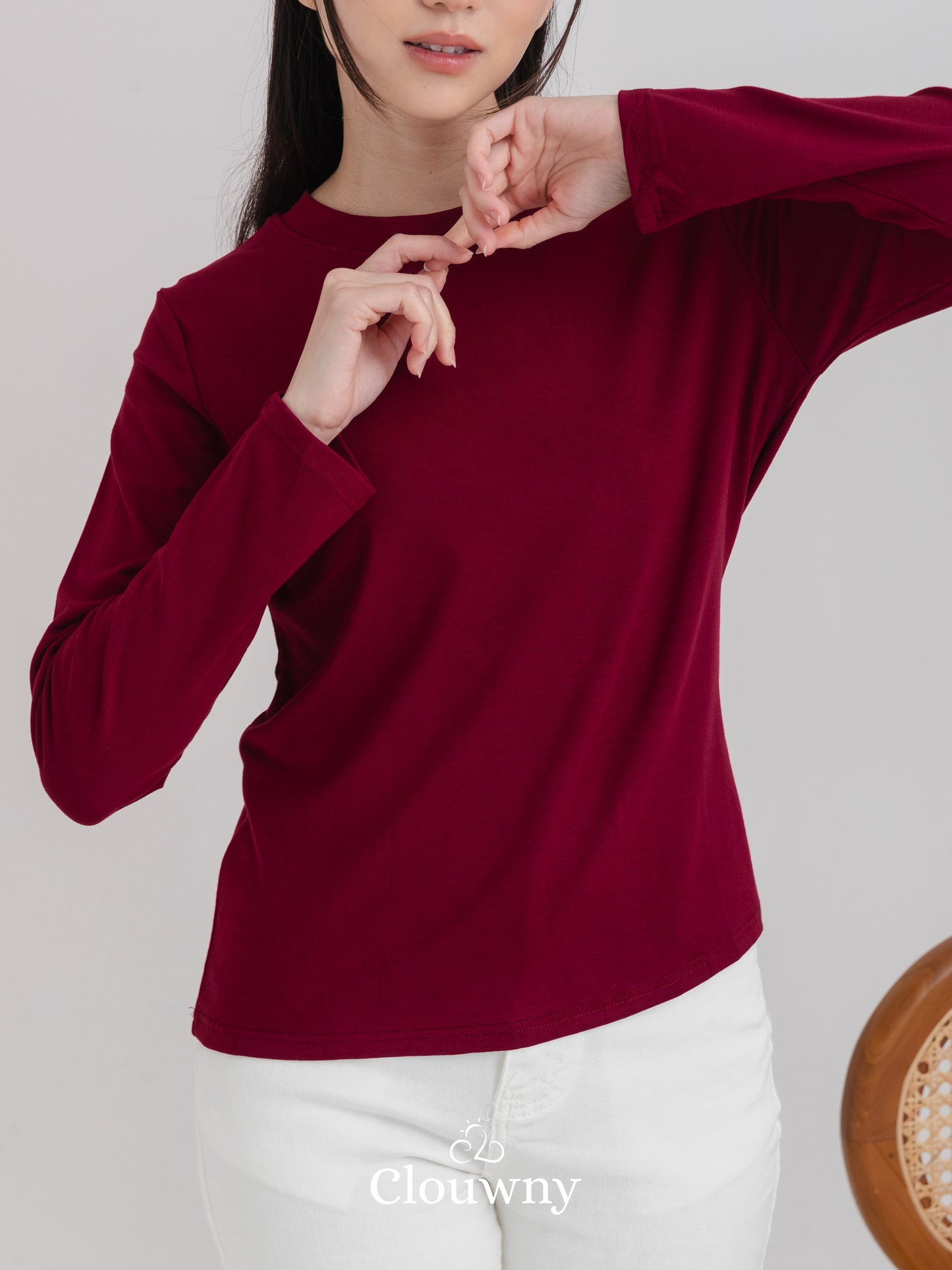 Summer Longsleeve Top - Maroon