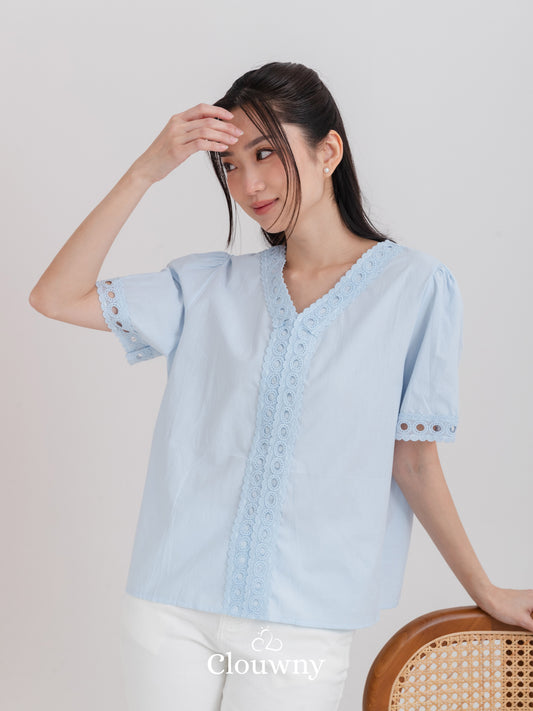 Eriya Cotton Blouse - Blue