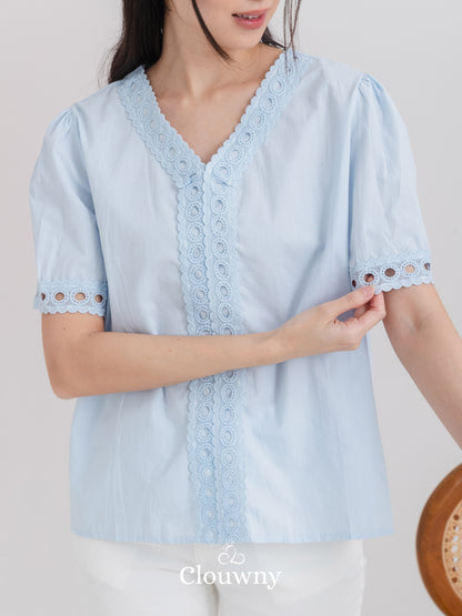 Eriya Cotton Blouse - Blue