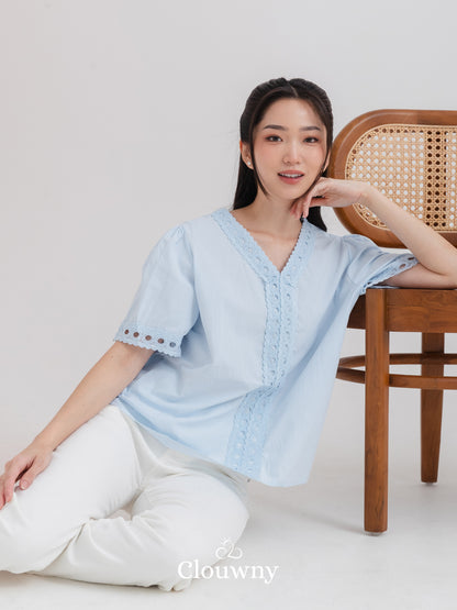 Eriya Cotton Blouse - Blue