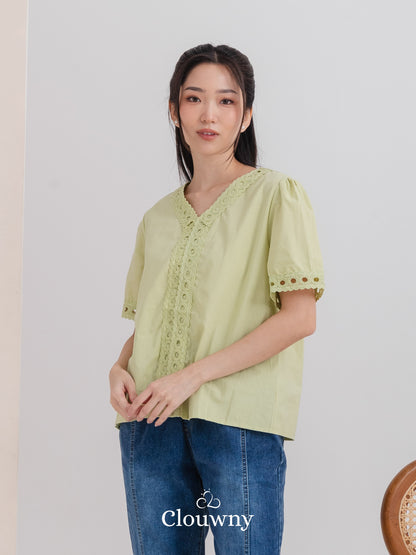 Eriya Cotton Blouse - Green