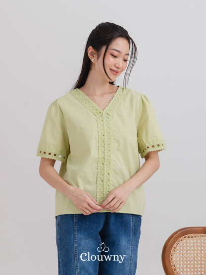 Eriya Cotton Blouse - Green