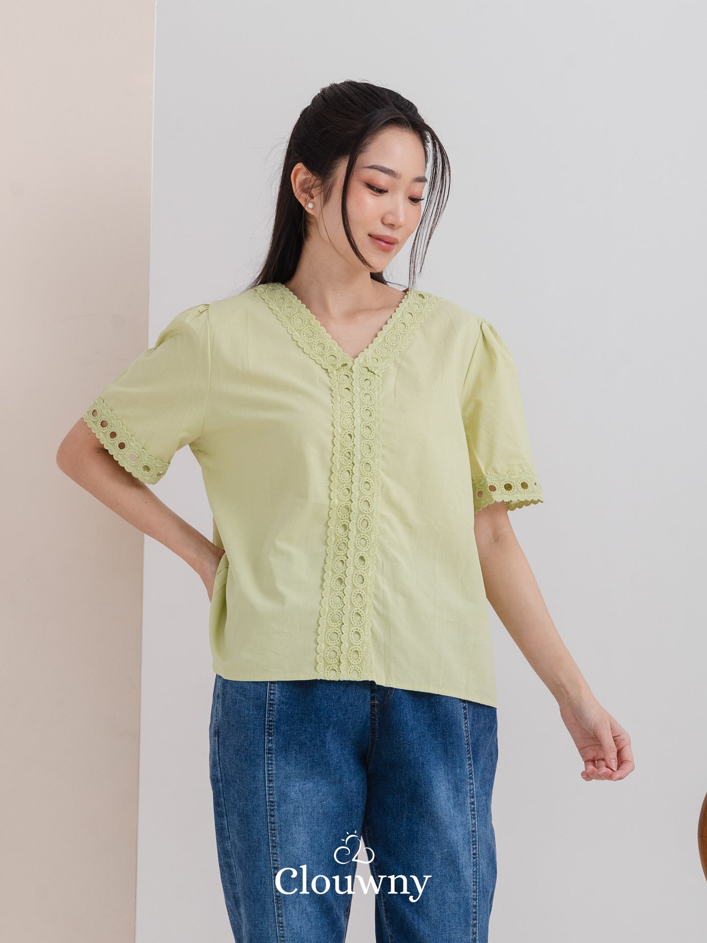 Eriya Cotton Blouse - Green