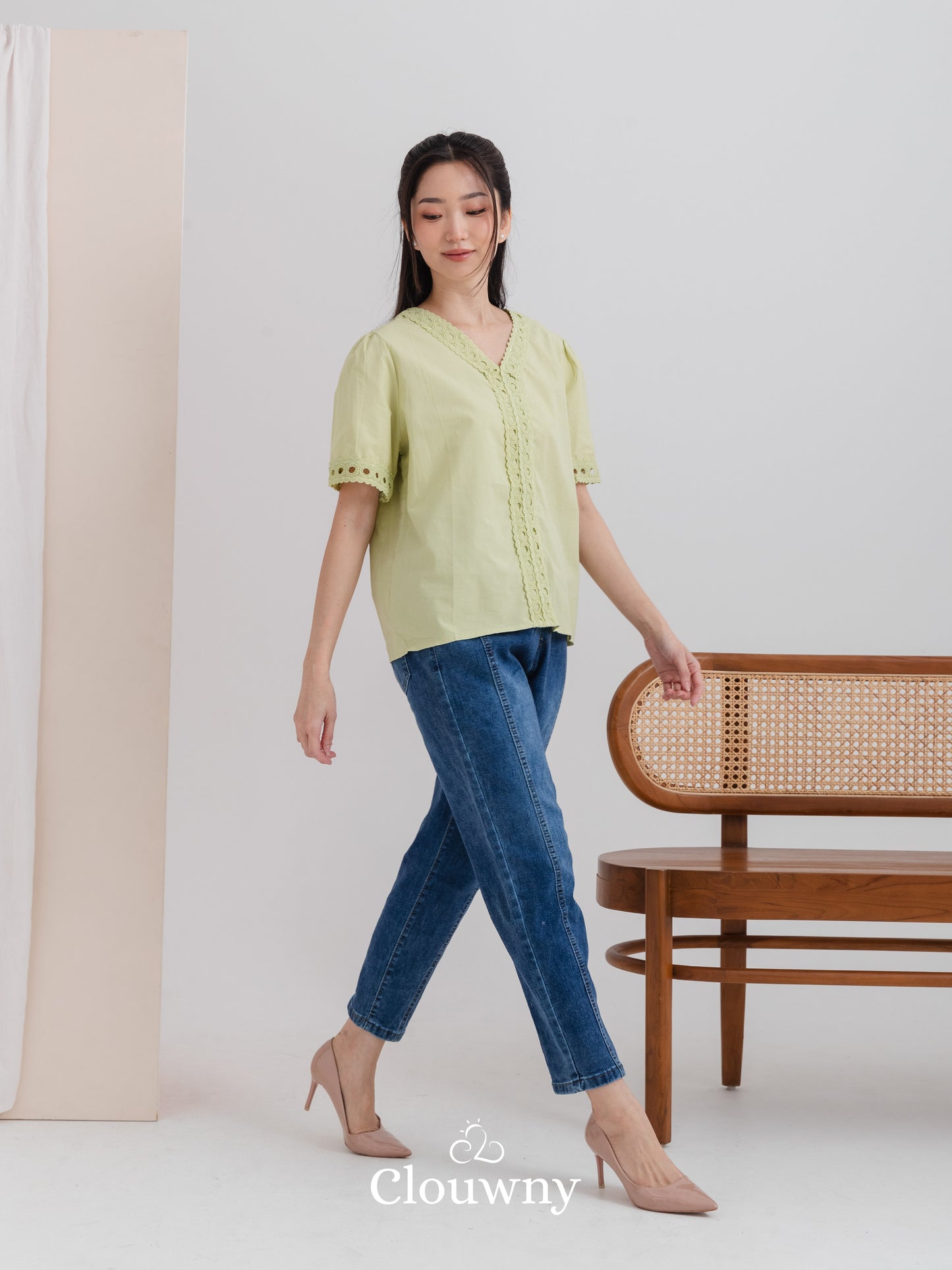 Eriya Cotton Blouse - Green