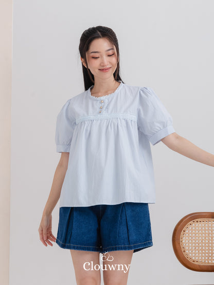 Riku Cotton Blouse - Blue