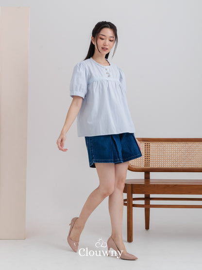 Riku Cotton Blouse - Blue