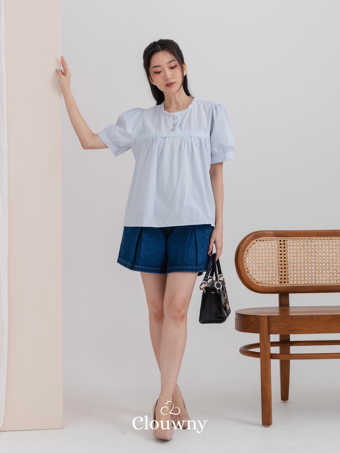 Riku Cotton Blouse - Blue