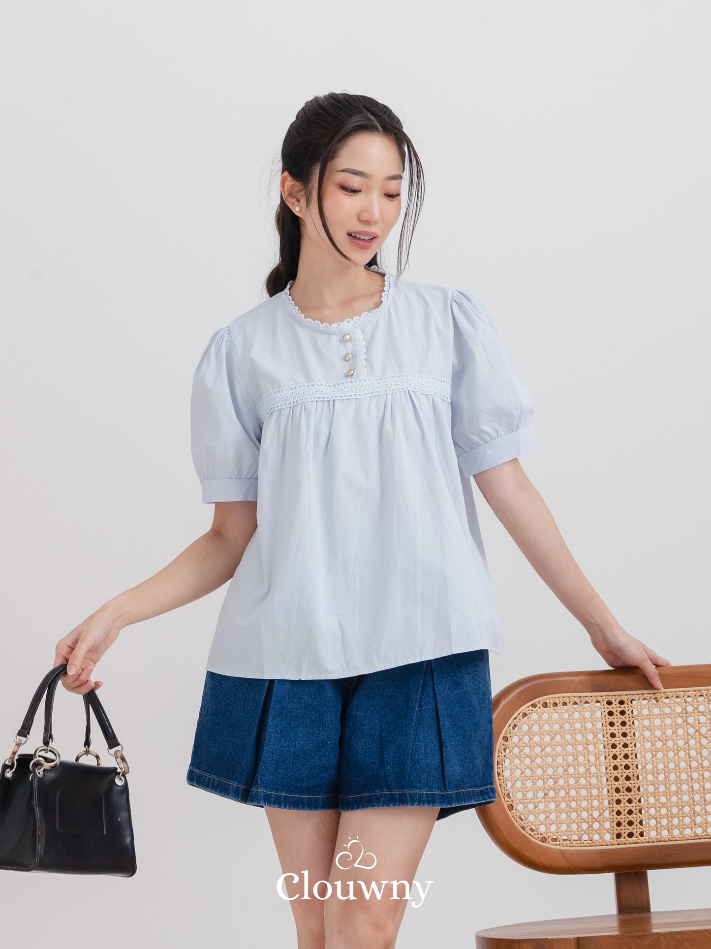 Riku Cotton Blouse - Blue