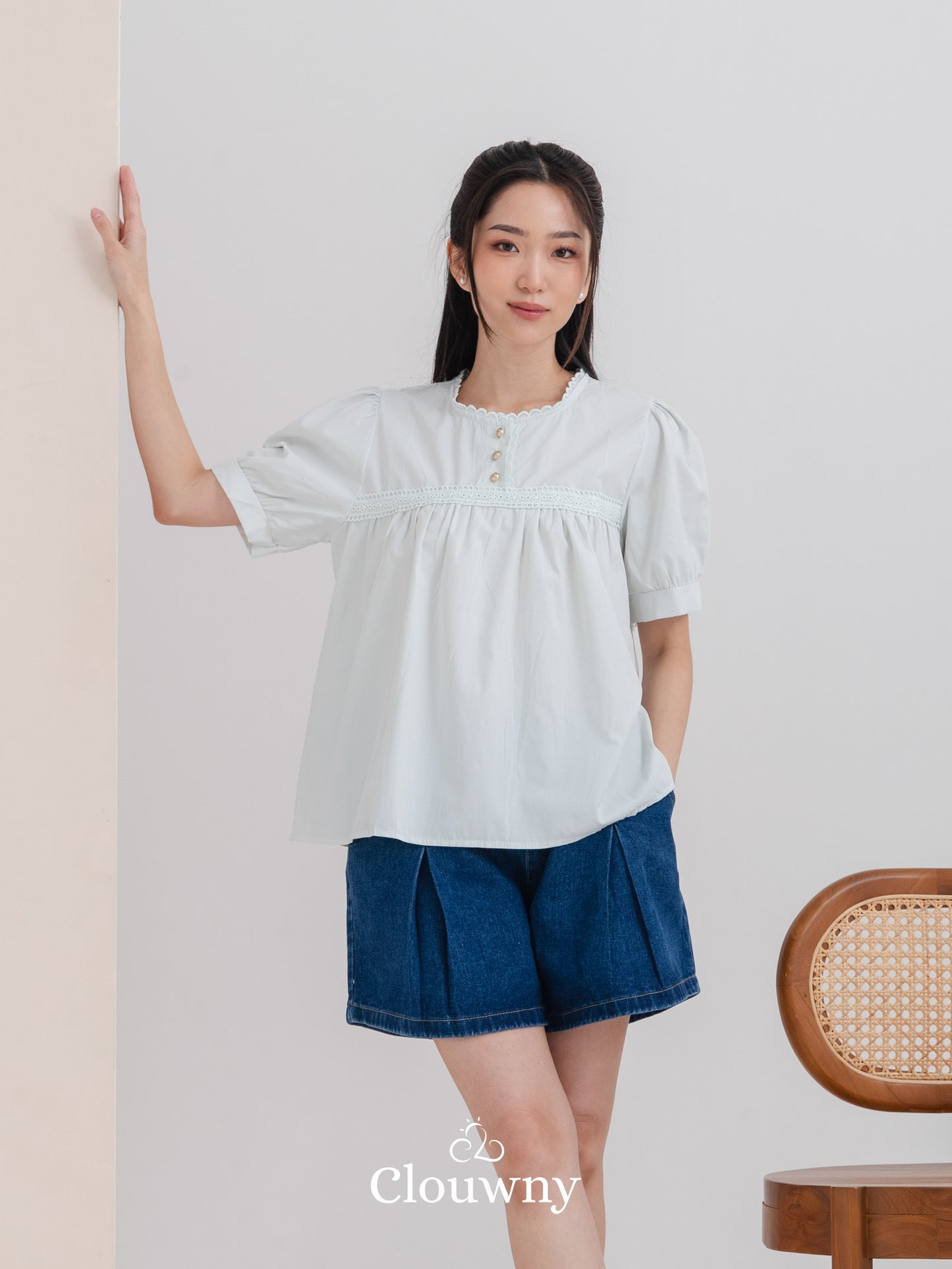 Riku Cotton Blouse - Mint