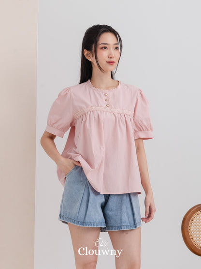 Riku Cotton Blouse - Pink