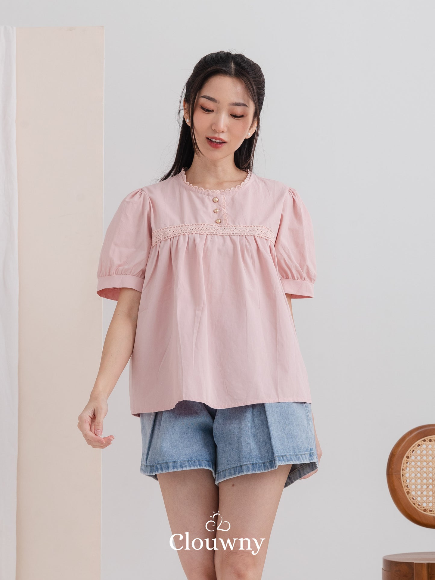 Riku Cotton Blouse - Pink