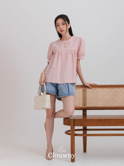 Riku Cotton Blouse - Pink