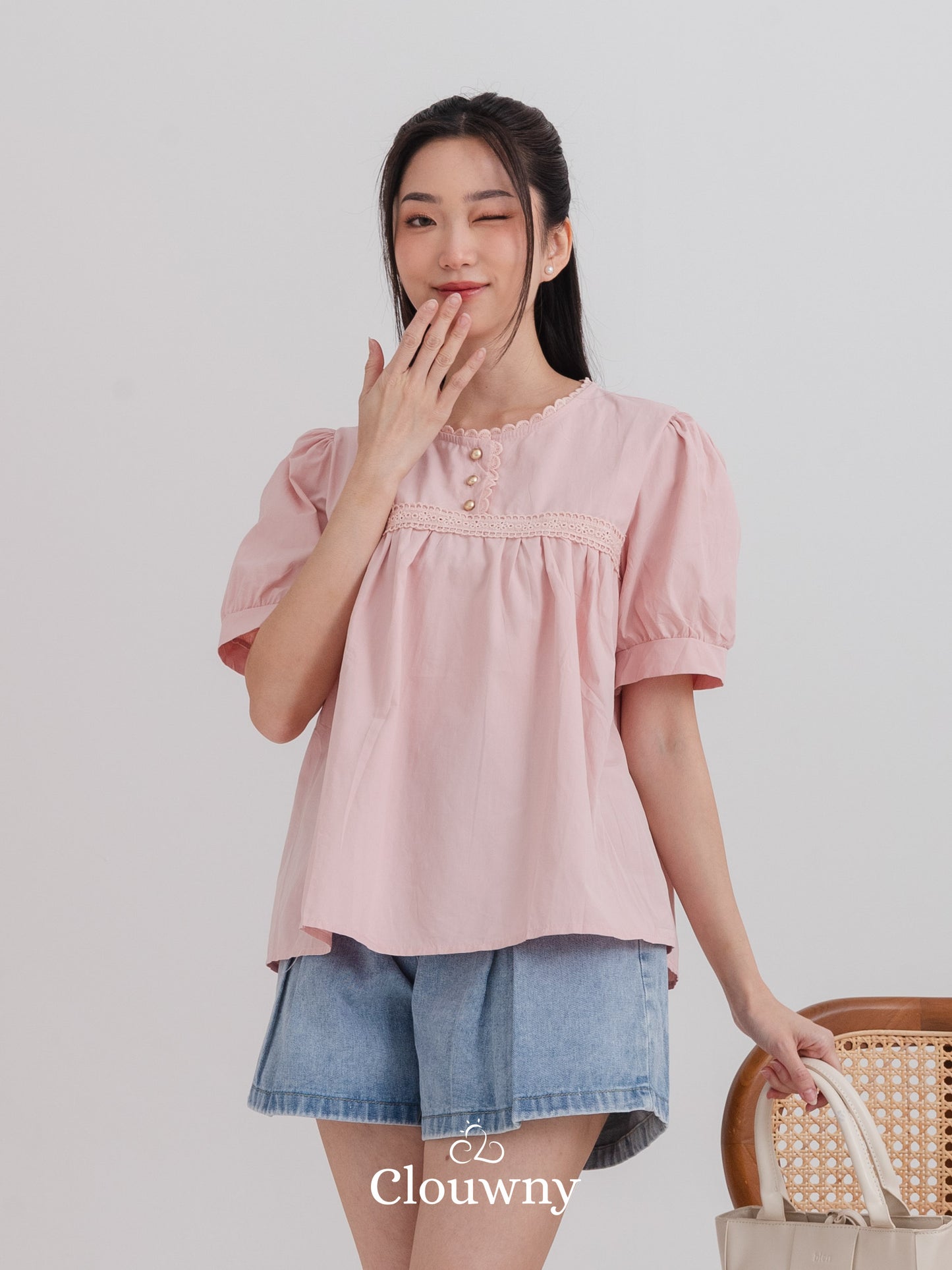 Riku Cotton Blouse - Pink