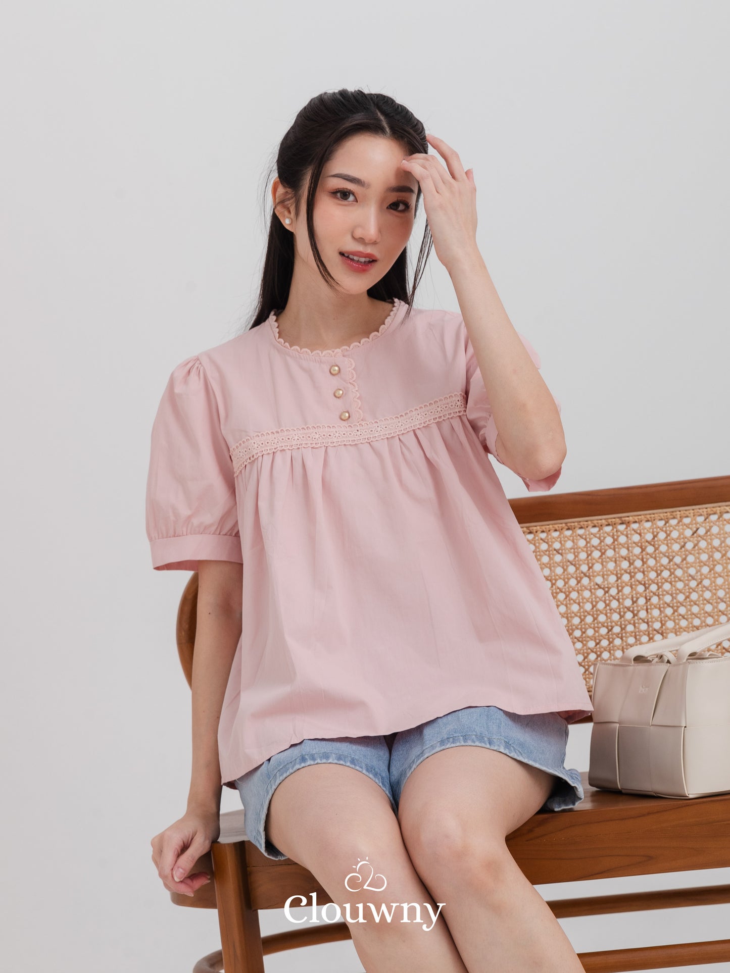 Riku Cotton Blouse - Pink