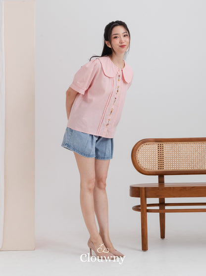 Narumi Button Blouse - Pink