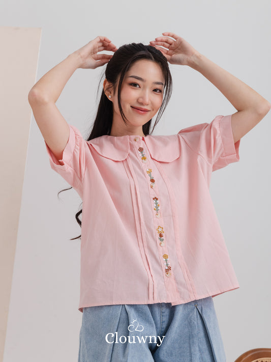 Narumi Button Blouse - Pink