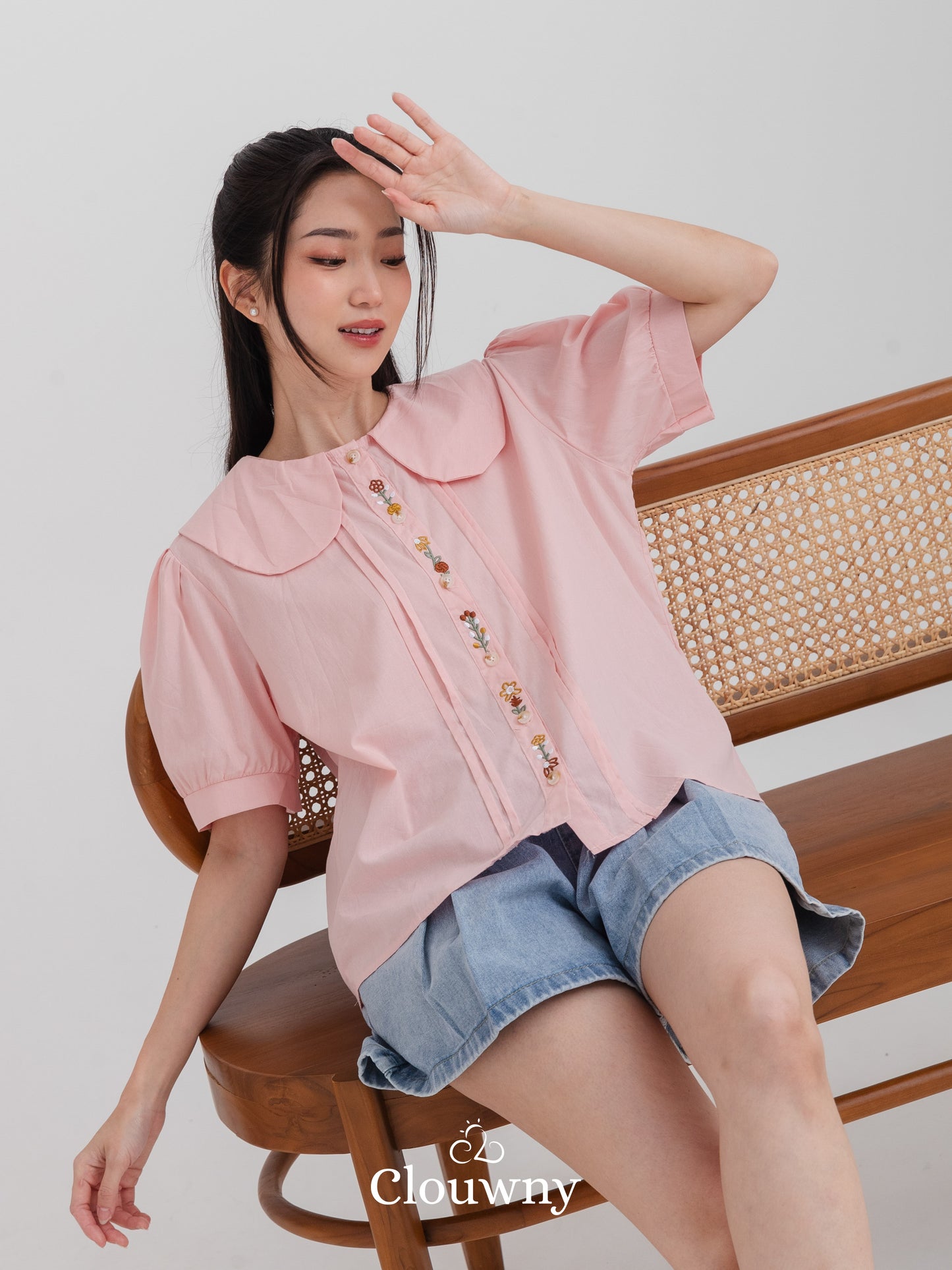 Narumi Button Blouse - Pink