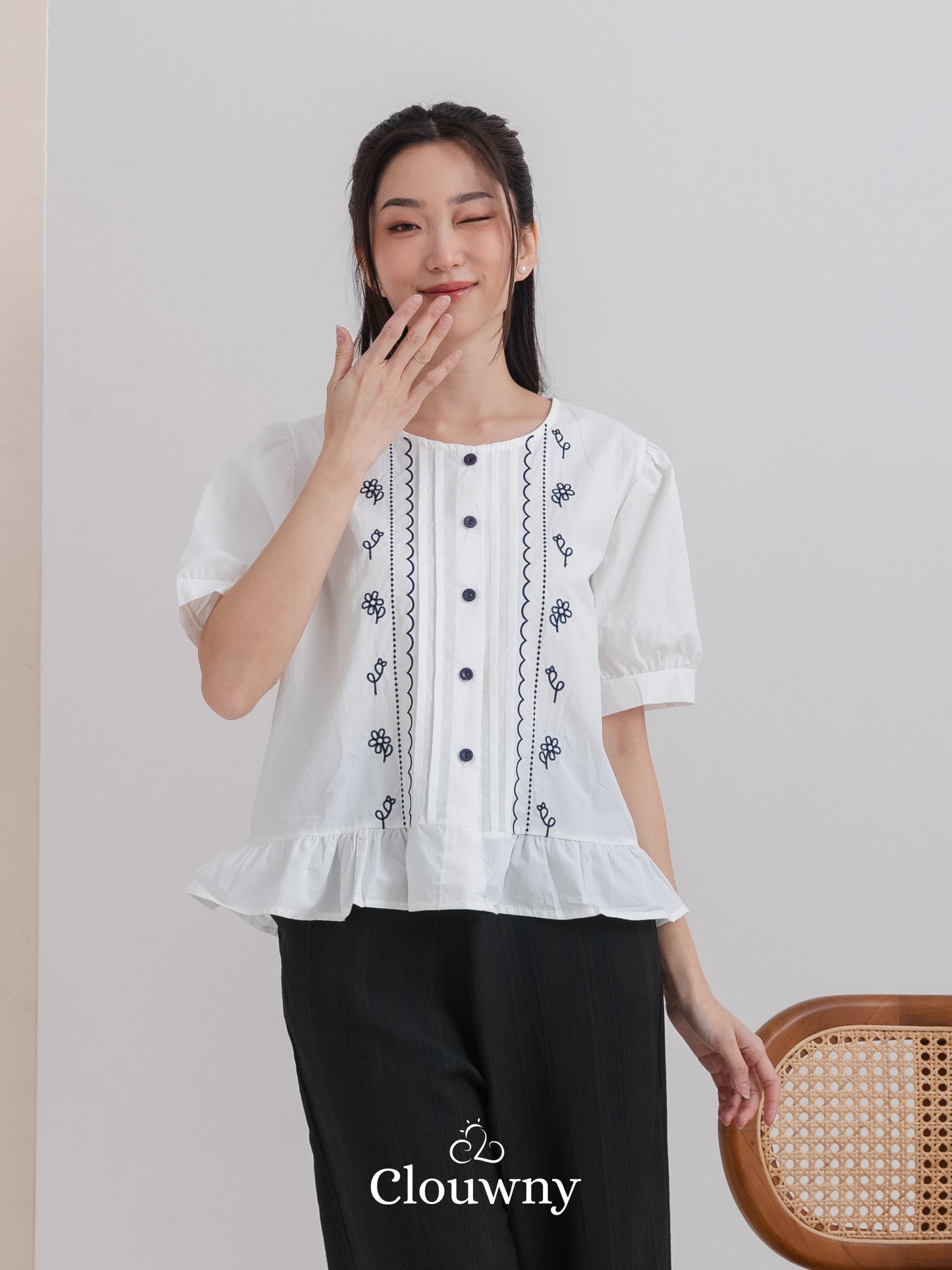 Giko Cutton Blouse - White