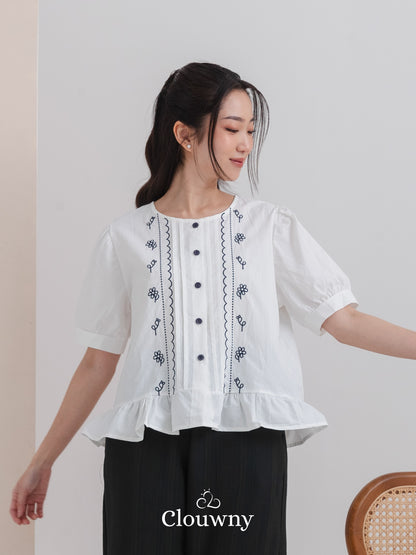 Giko Cutton Blouse - White