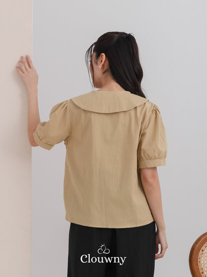 Narumi Button Blouse - Brown