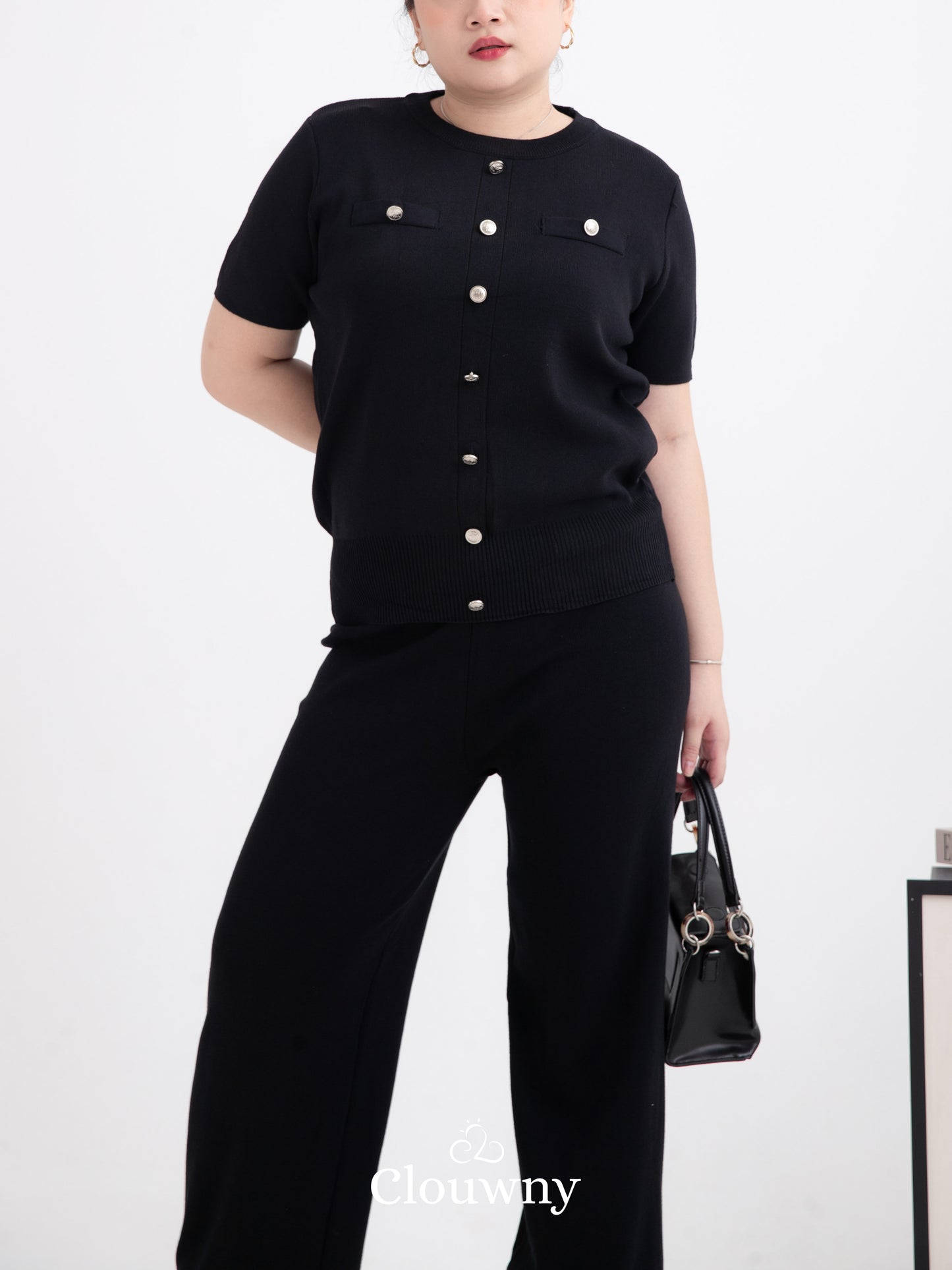 Kizu Button Knit Set - Black