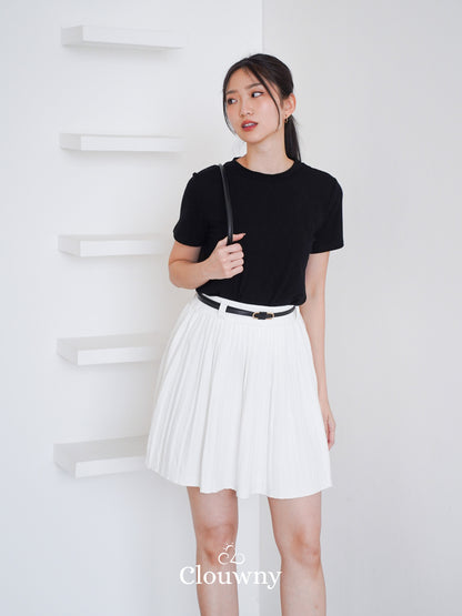 High School Knit Skirt - White