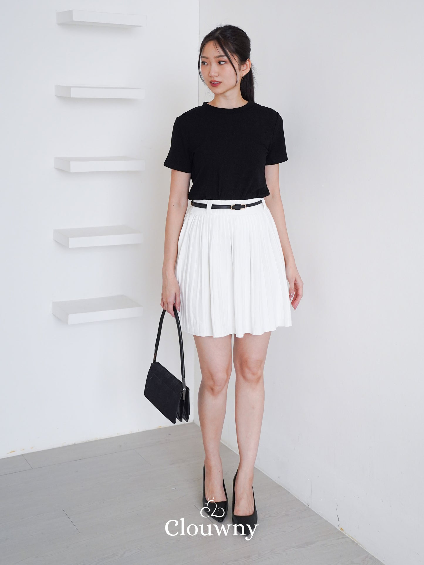 High School Knit Skirt - White