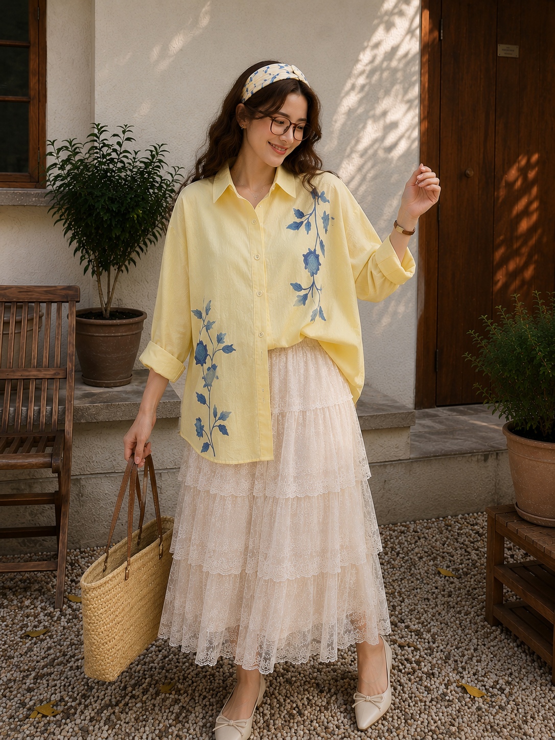 Vinda Button Cotton Longsleeve - Yellow