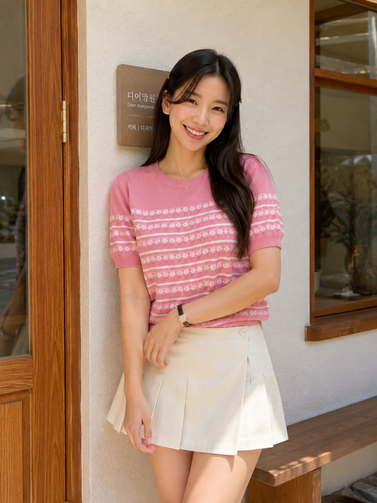 Khalis Knit Top - Pink