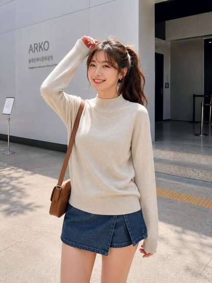 Tena Round Knit Longsleeve - Oat