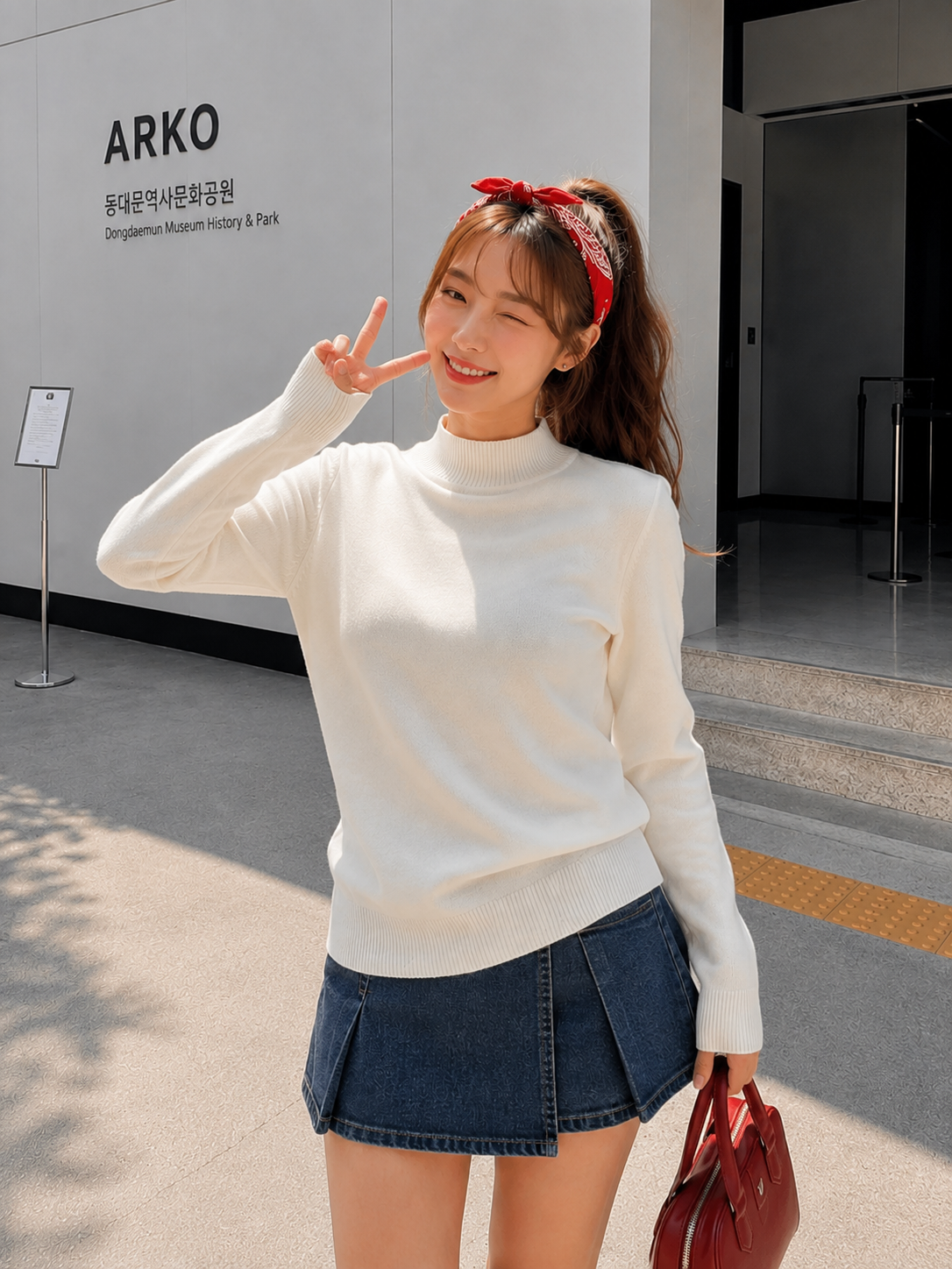 Tena Round Knit Longsleeve - White