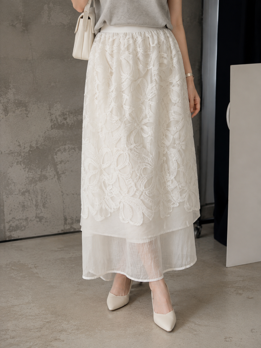 Vera Lace Skirt - White