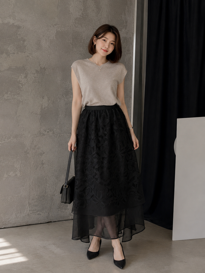 Vera Lace Skirt - Black