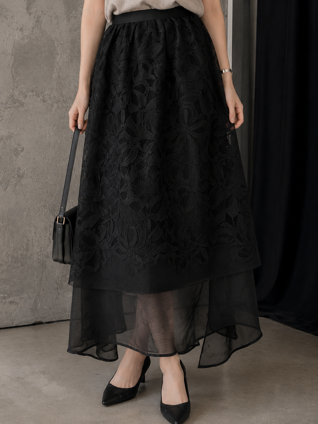 Vera Lace Skirt - Black
