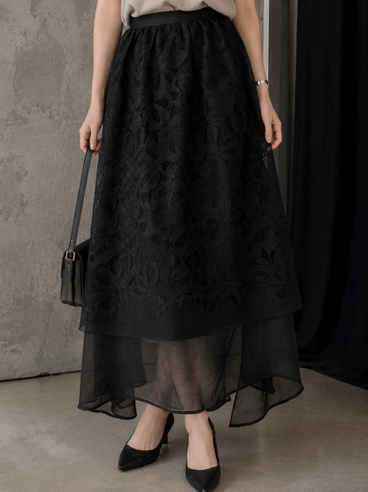 Vera Lace Skirt - Black