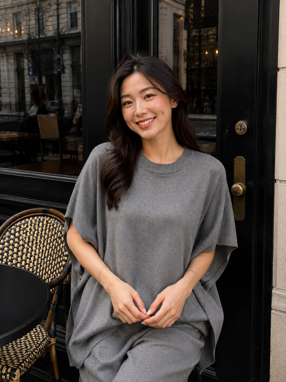 Joel Batwing Knit Set - Grey