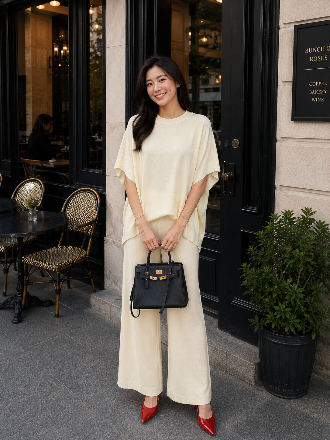 Joel Batwing Knit Set - Broken White