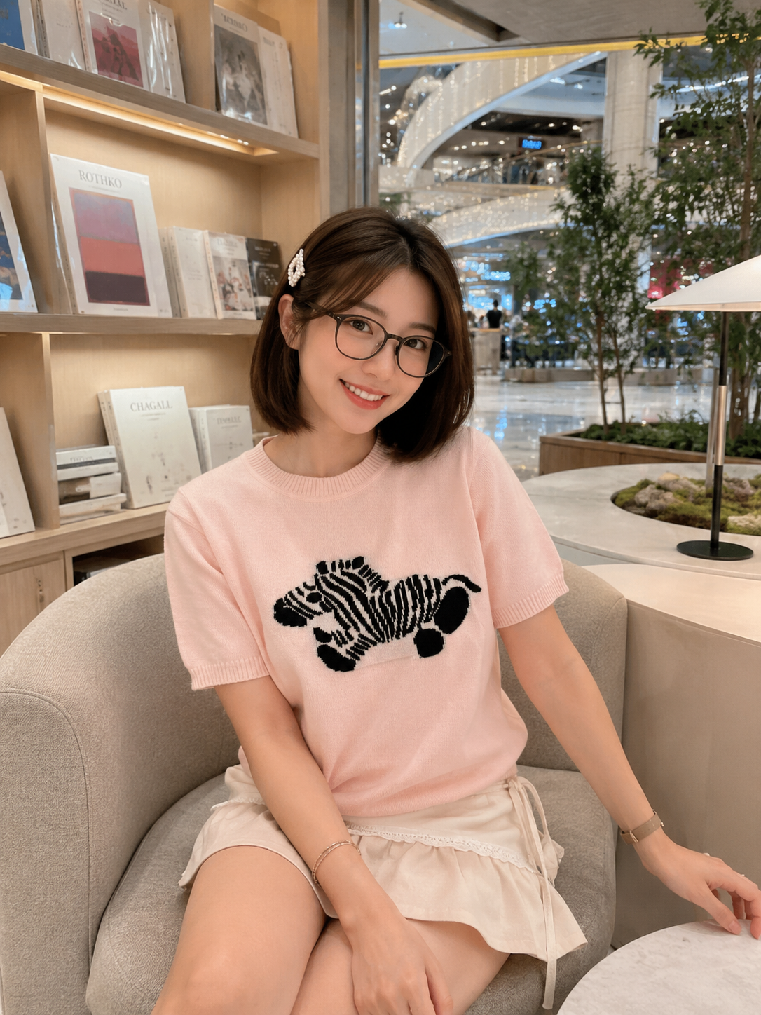 Zebra Knit Top - Pink