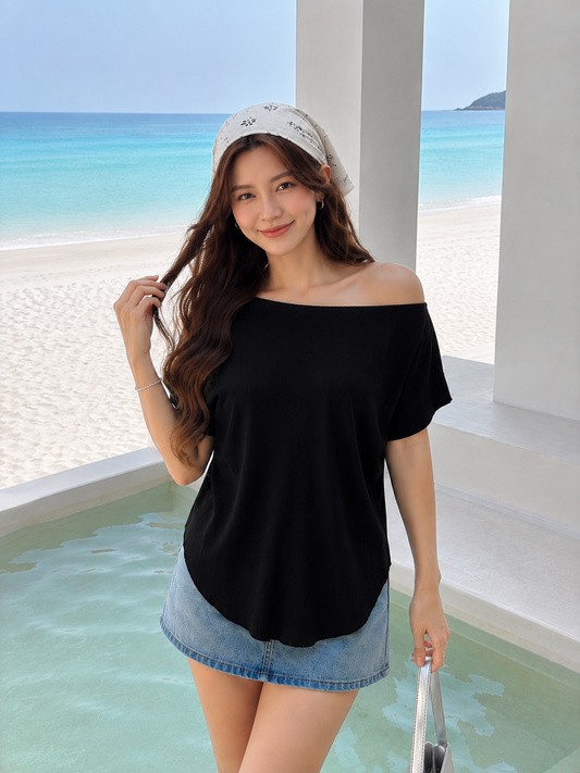 Wayne Shoulder Off Top - Black