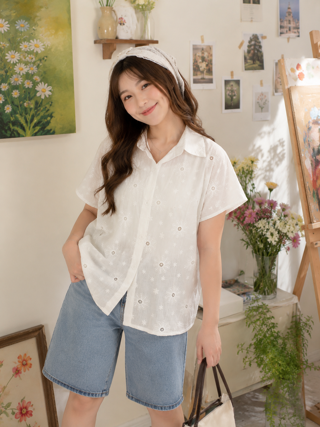 Date Lace Shirt - Broken White
