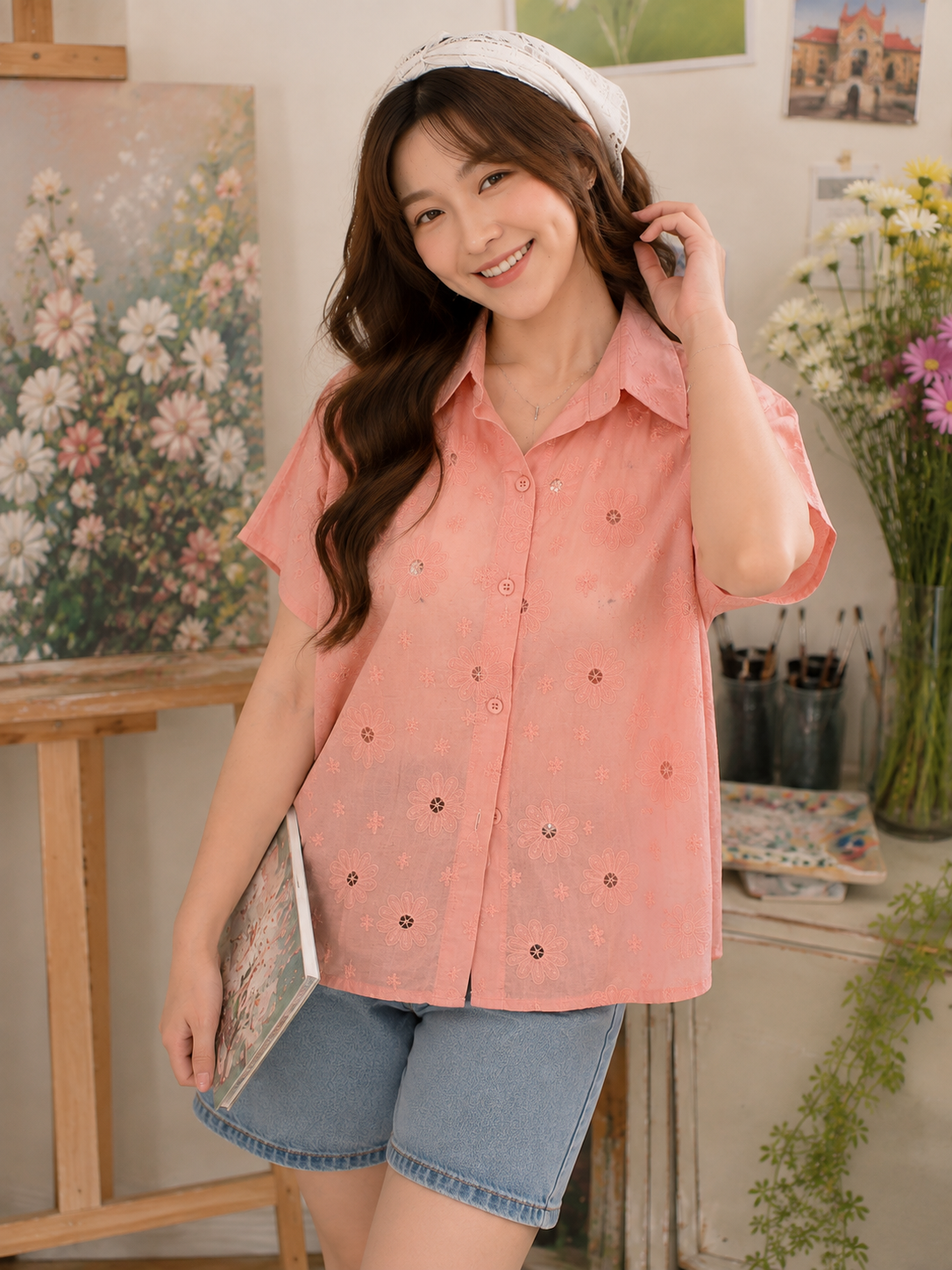 Date Lace Shirt - Pink