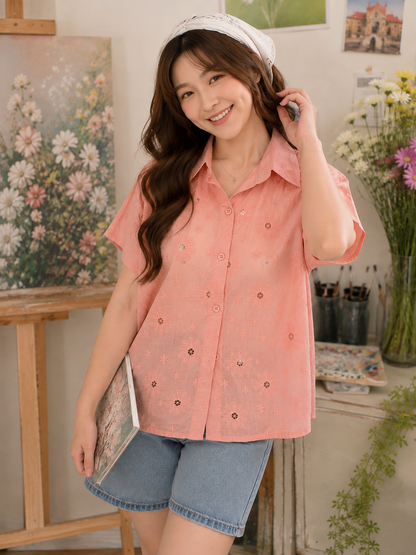 Date Lace Shirt - Pink