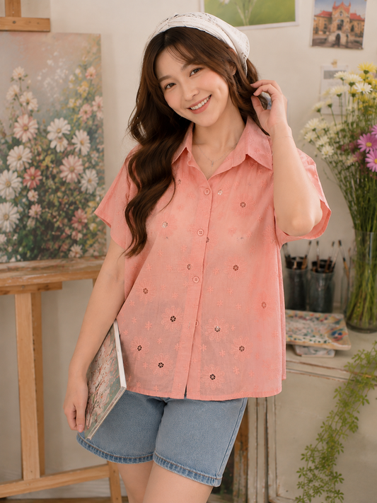 Date Lace Shirt - Pink