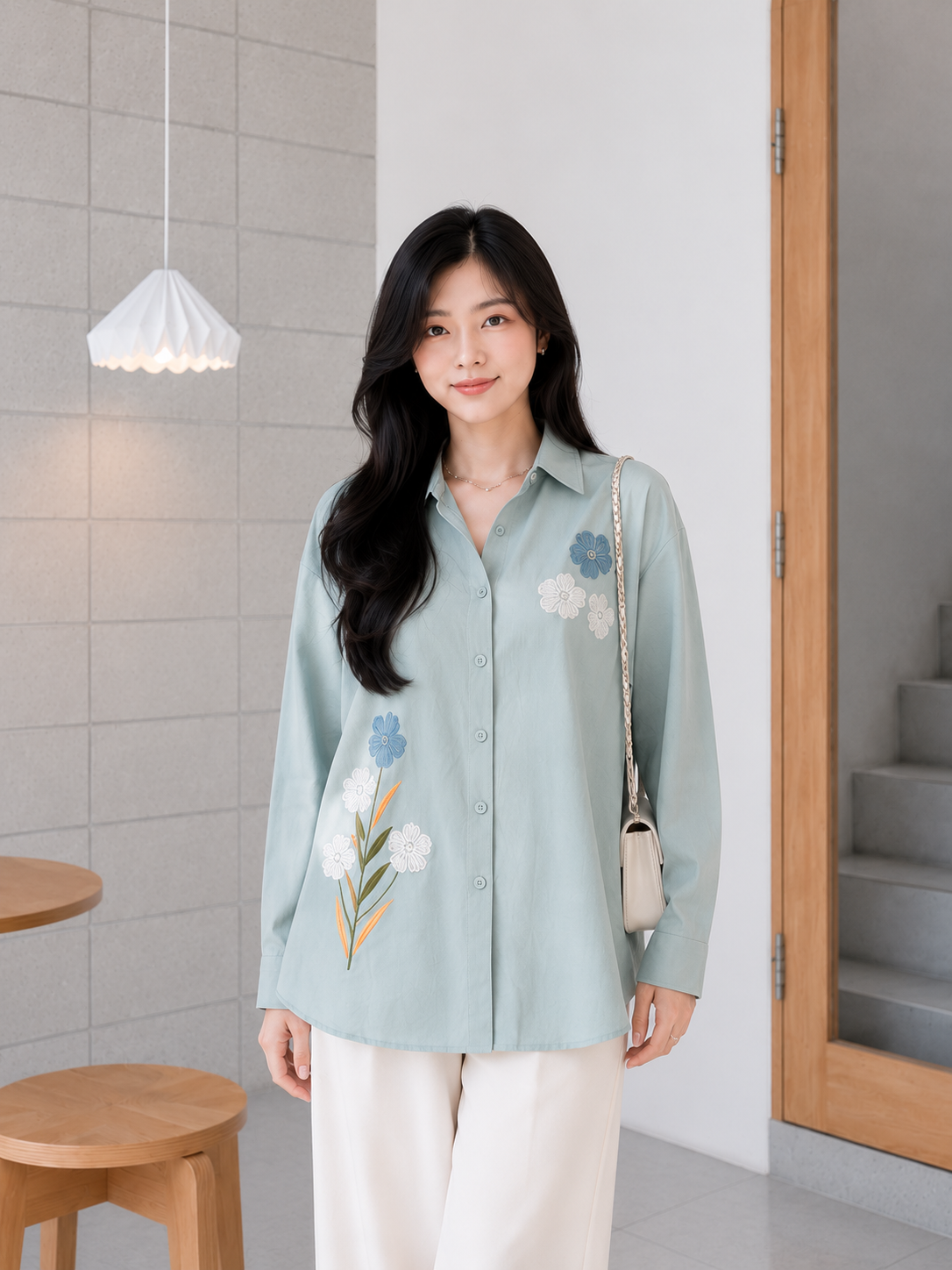 Jamie Double Button Shirt - Mint