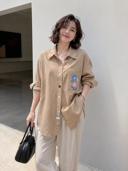 Yoel Pocket Cotton Longsleeve - Oat