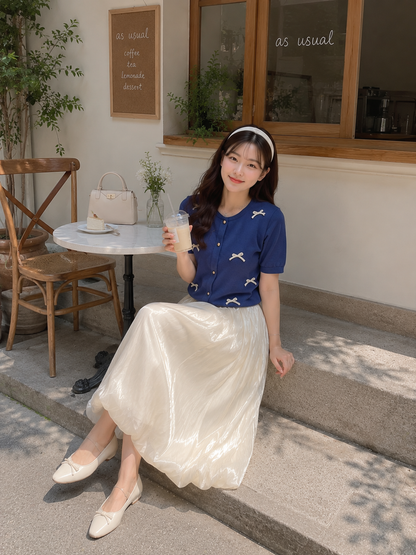 Nolan Midi Baloon Skirt - Broken White