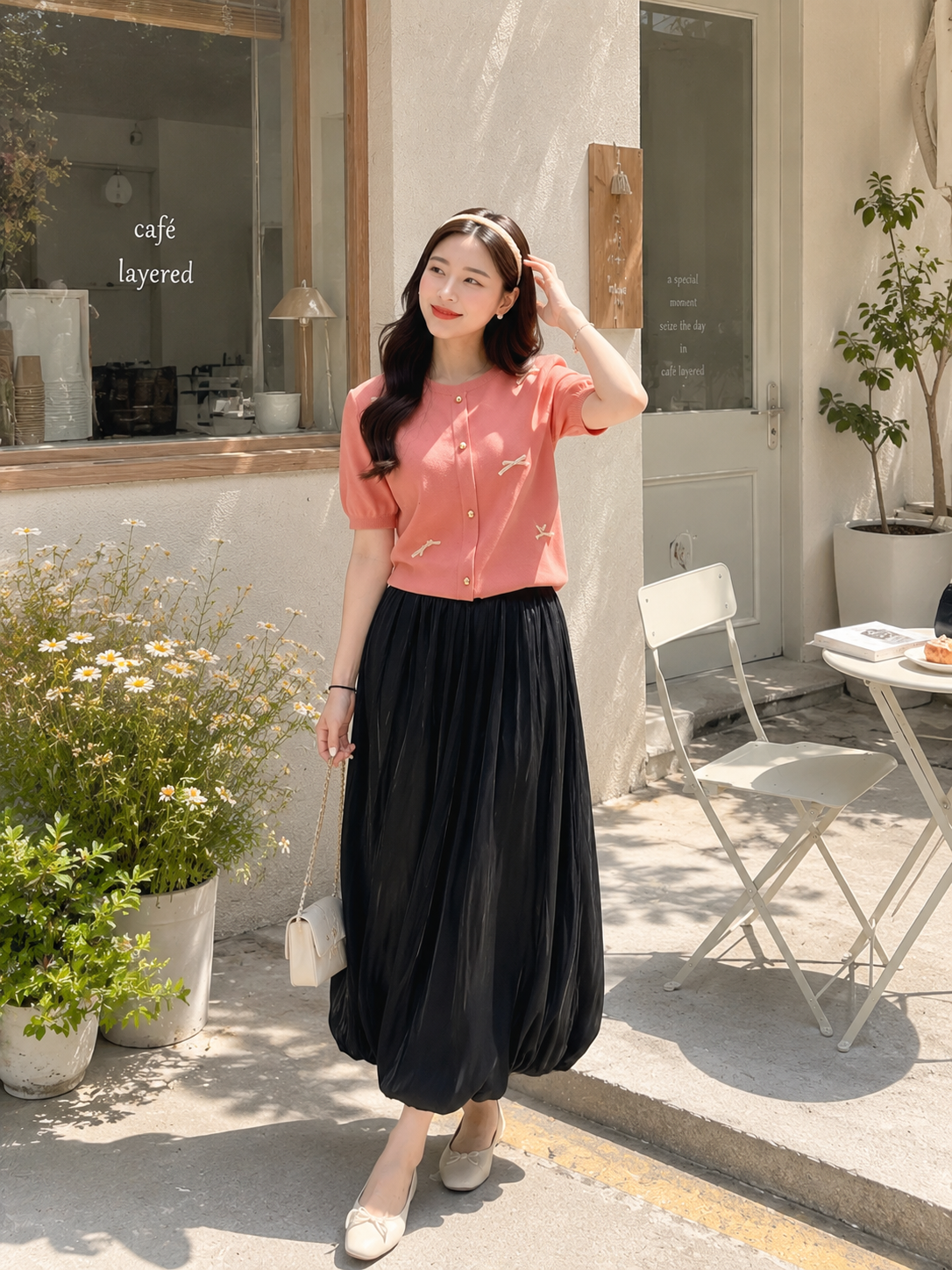 Nolan Midi Baloon Skirt - Black